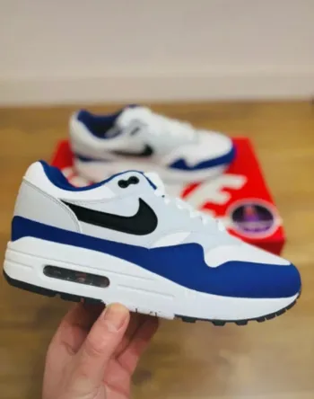 Nike Air Max 1 White Black Deep Royal Blue Taille 39