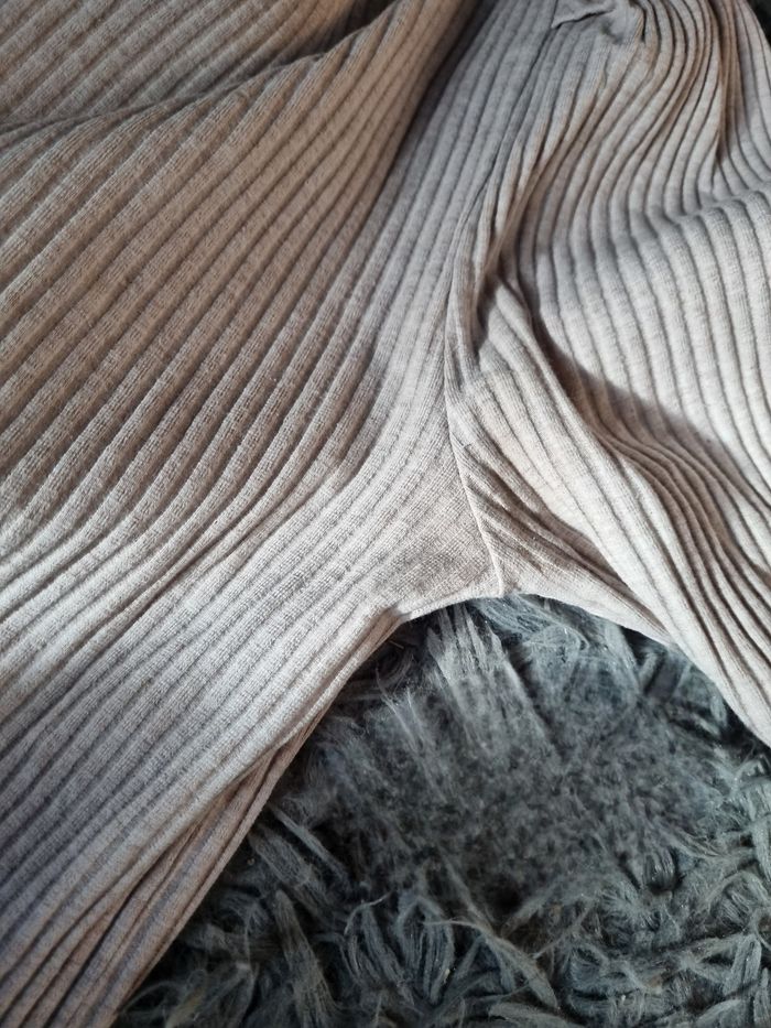 Pull côtelé beige clair taille M - photo numéro 8