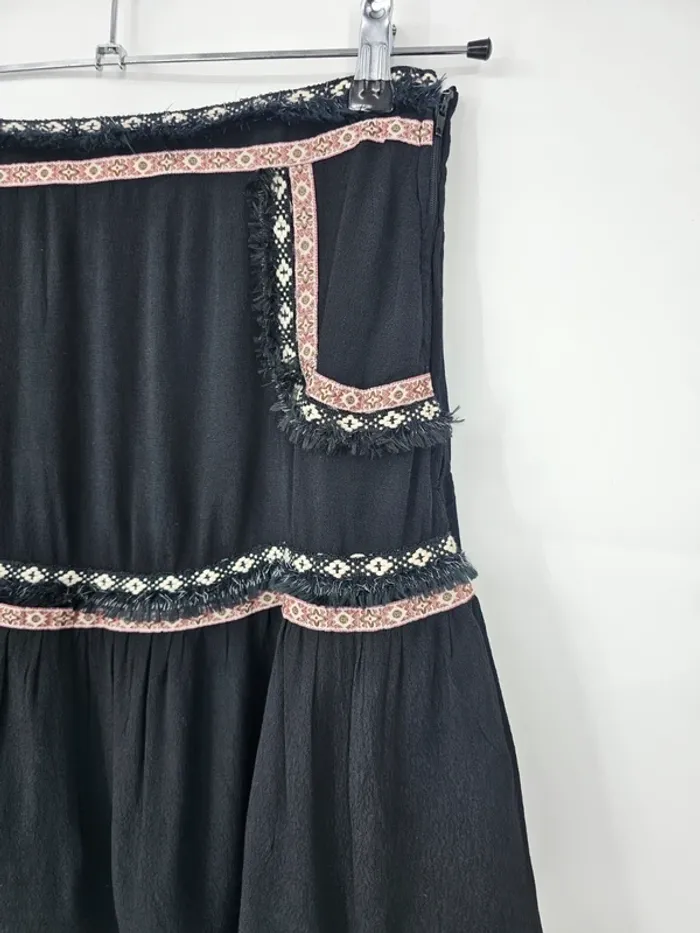 Jupe Naf Naf – Taille 38 – Noire bohème chic – Très bon état - photo numéro 3