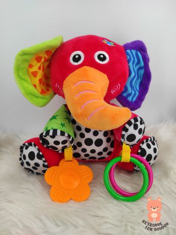 Peluche D'activités éléphant rouge Babyfans