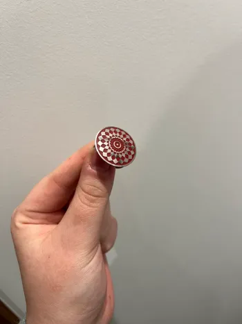 Bague rouge/bordeaux et argenté