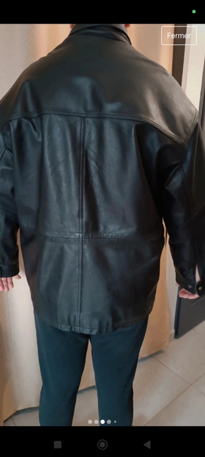 Blouson en cuir chèvre pleine fleurs - photo numéro 3