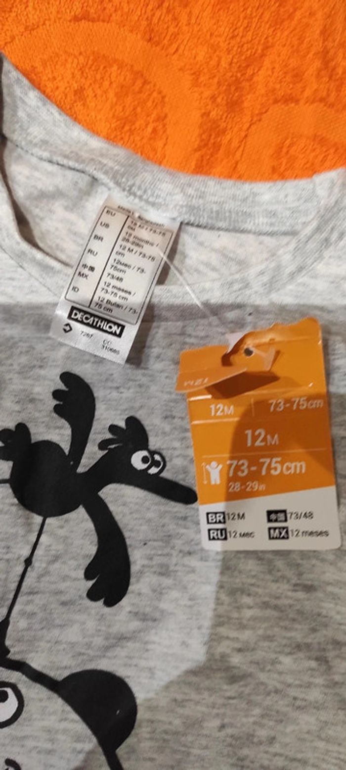 Tee-shirt manches courtes 12 mois 74 cm Neuf - photo numéro 2