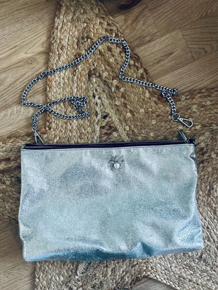 Joli sac pochette Zara argenté - photo numéro 3