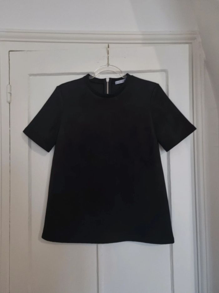 Tee-shirt shirt noir suédine M zara - photo numéro 2