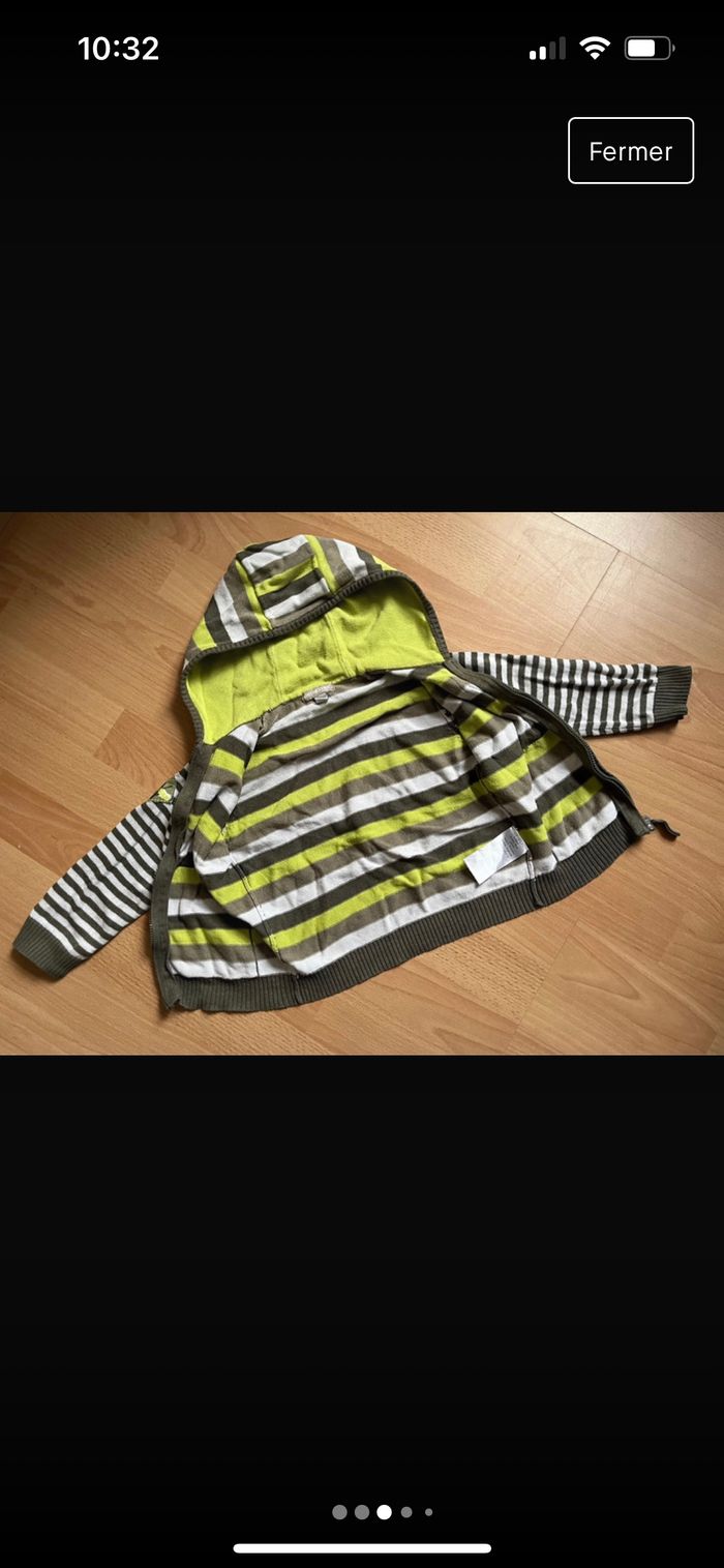 Beau gilet à capuche ORCHESTRA T. 23 mois/88 cm garçon TBE - photo numéro 3