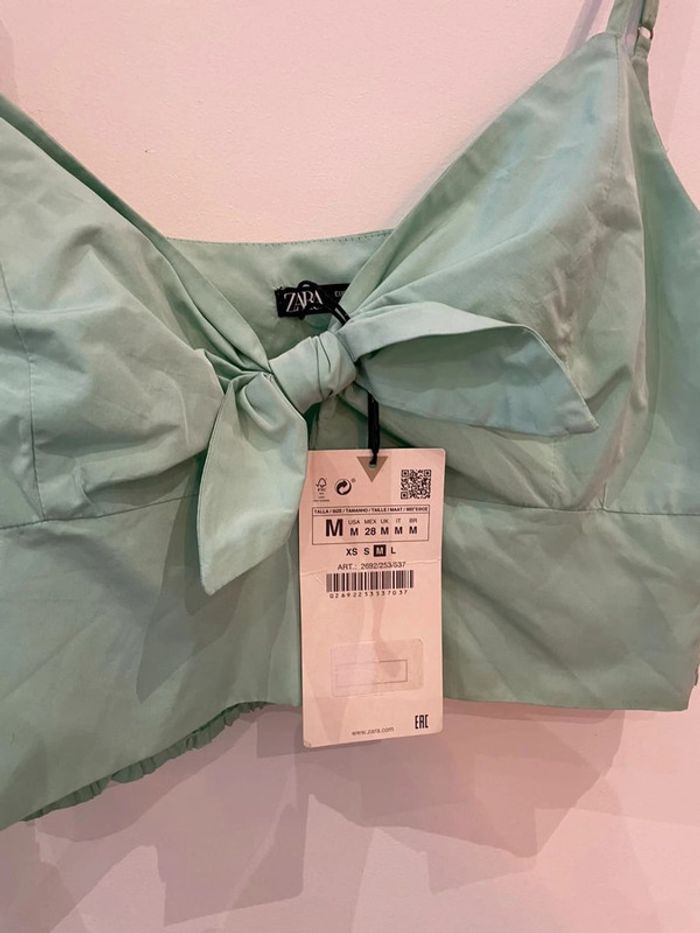 Zara Crop top vert menthe édition limitée - photo numéro 4