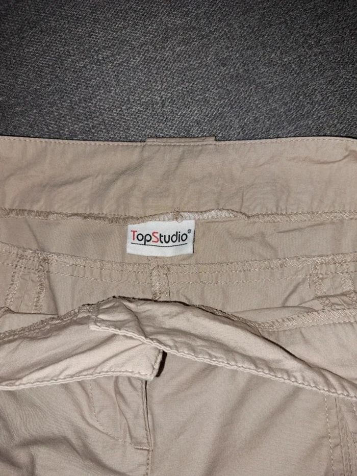 Pantacourt/Pantalon beige Top Studio - photo numéro 3