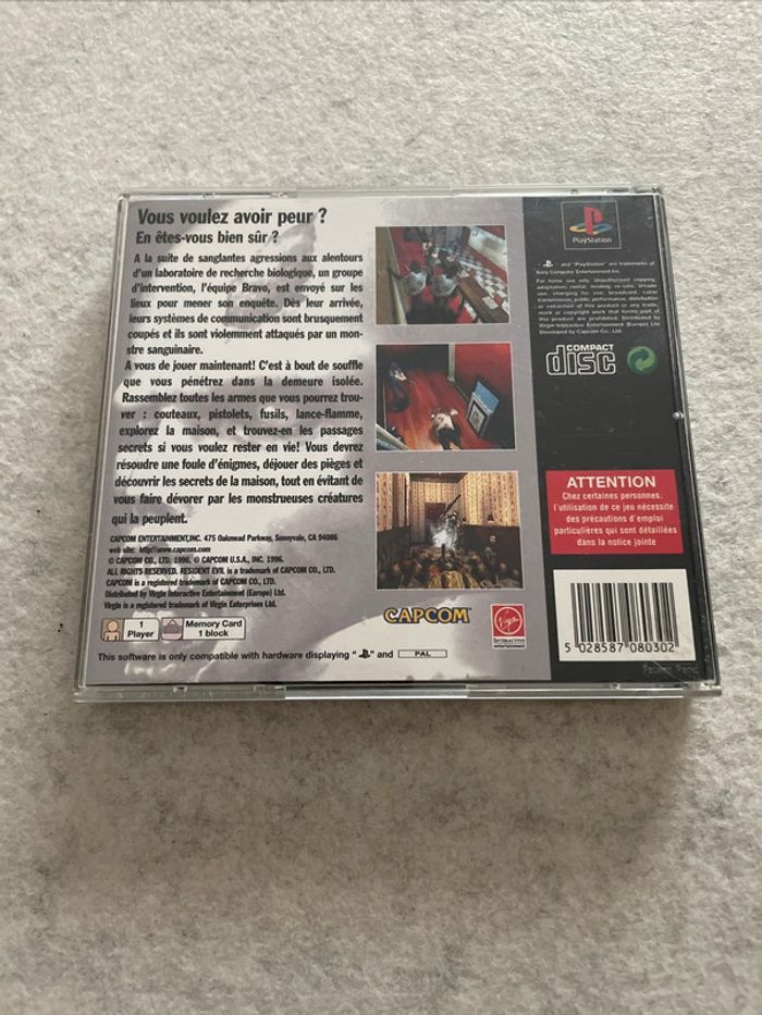 Resident Evil Jeu PS1 Complet FR Excellent État - photo numéro 3