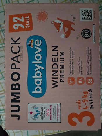 Lot 2×46 couches Babylove T3 (4-9 kg)