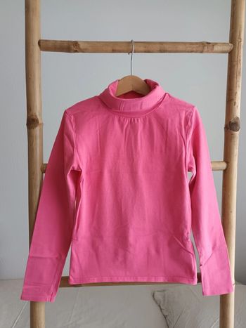 Sous pull avec col rose fuchsia 8 ans