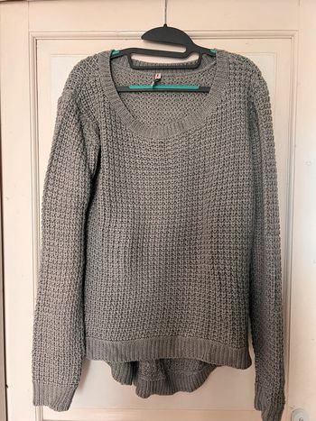 Pull en laine gris grosse maille New Yorker taille L