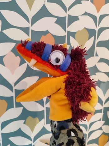 Peluche marionnette monstre oiseau puppettos