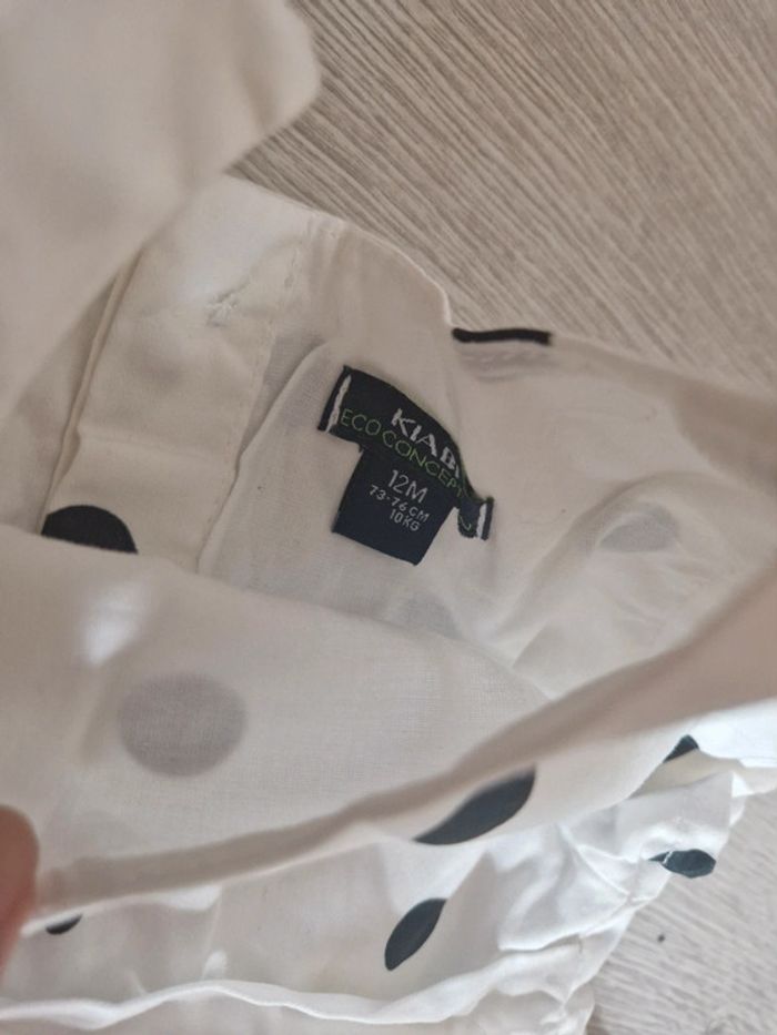 Superbe robe de cérémonie blanche à gros pois noir - photo numéro 3