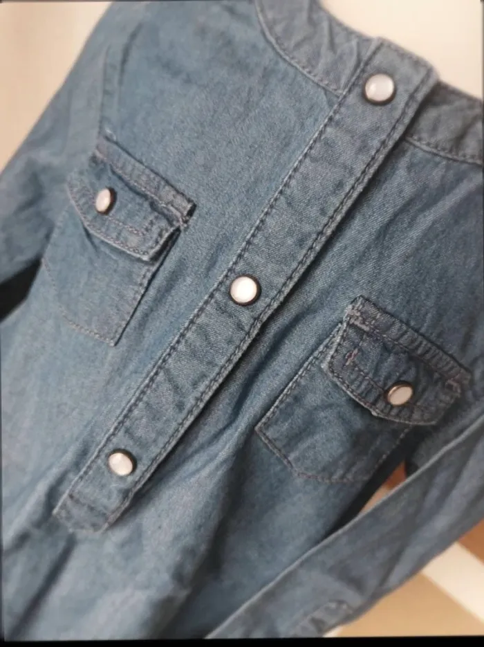 Robe Manches Longues Effet Jean Kiabi - Taille 18 Mois - photo numéro 2