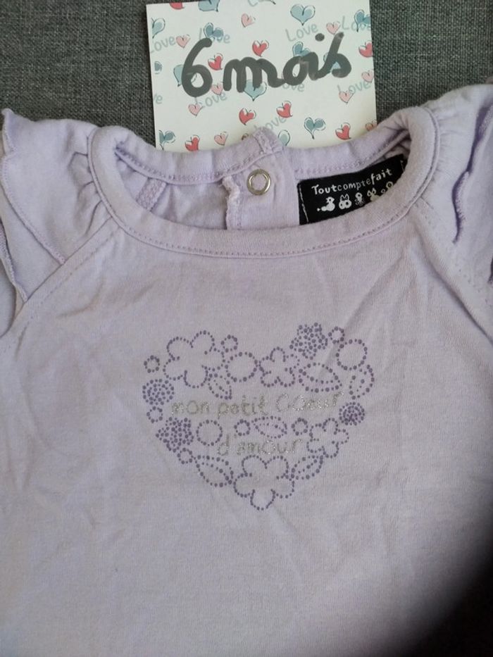 T shirt parme 6mois - photo numéro 2