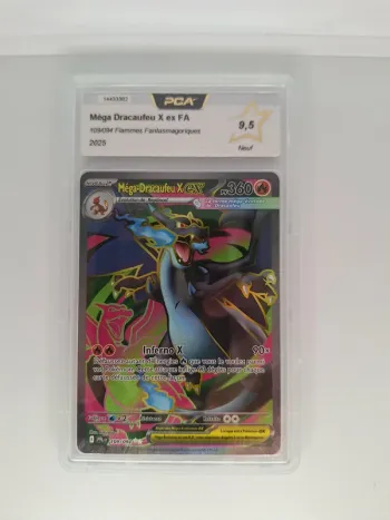 Méga Dracaufeu X Carte Pokémon FullArt gradée 9.5