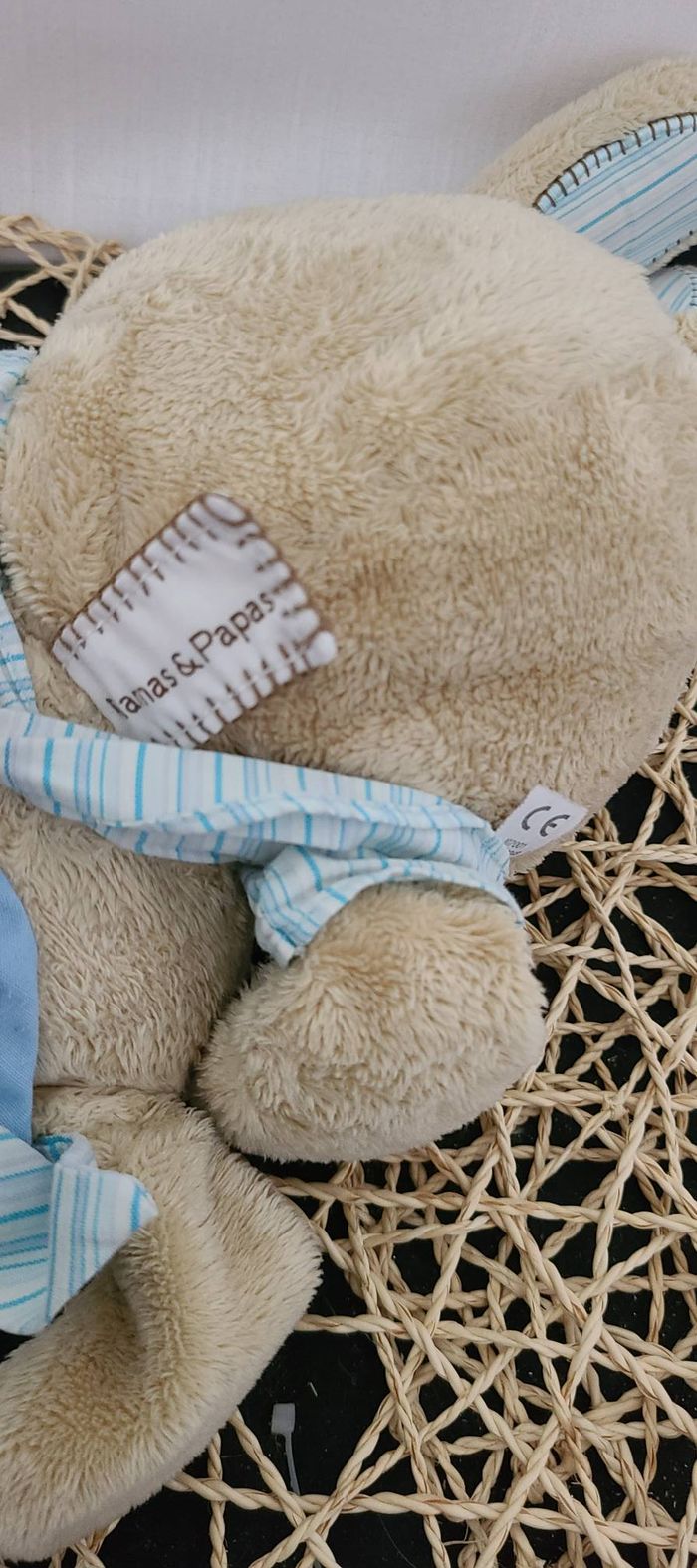 MAMAS & PAPAS DOUDOU CHIEN BEIGE DORMEUR PYJAMA BLEU SNOOZY SLEEPYHEADS - photo numéro 4