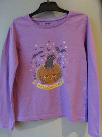 T-shirt violet imprimé Halloween