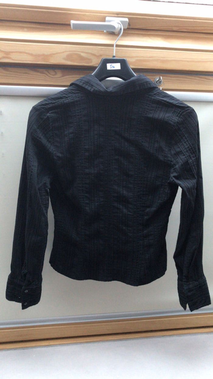 Chemisier noir à manches longues T38 - photo numéro 2