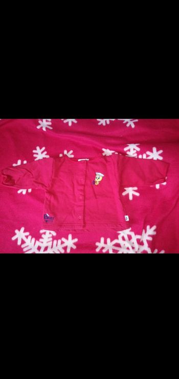 Gilet épais à boutons rouge 12 mois Looney Tunes neuf