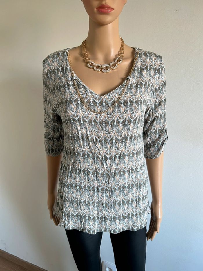 Blouse imprimée à manches courtes Armand Thiery taille 36 bon état