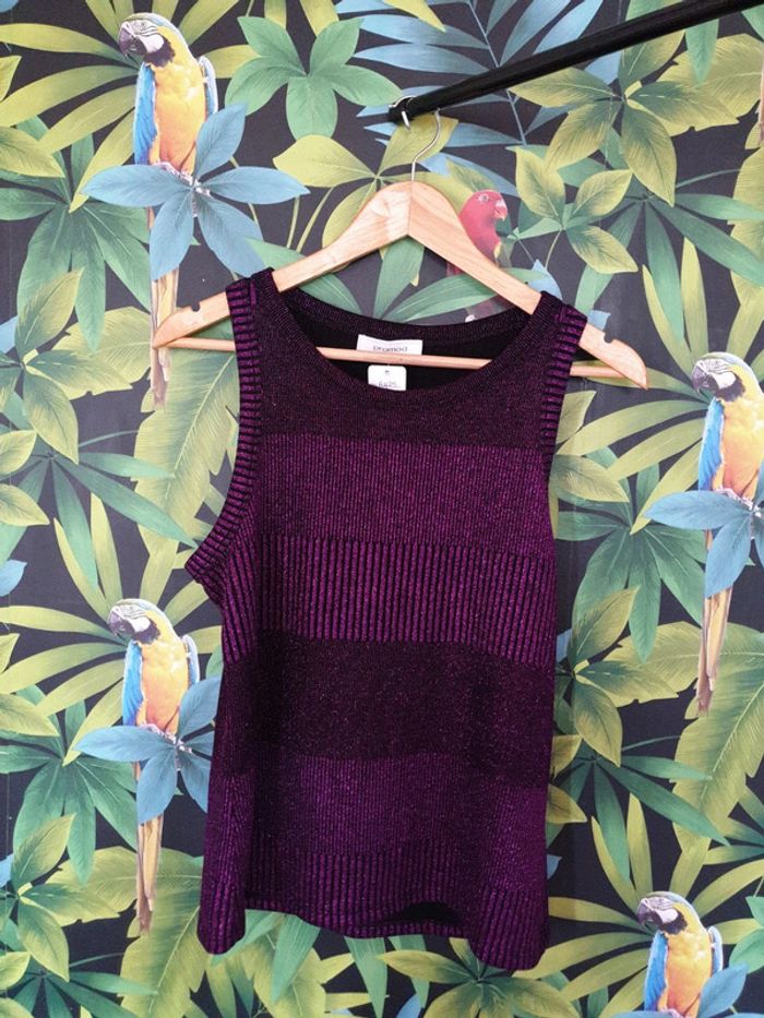 Top pailleté violet