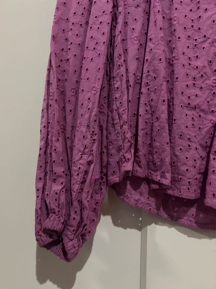 562 - blouse rose à motifs et bretelles - photo numéro 2