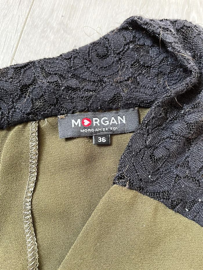 Débardeur kaki et noir à dentelle Morgan - photo numéro 3