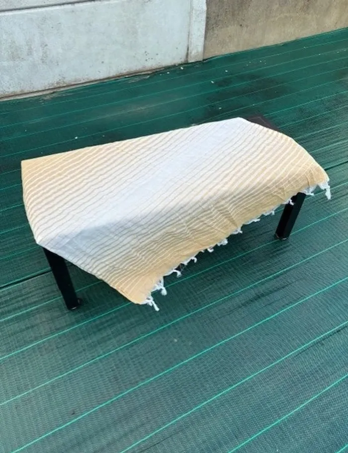 fouta serviette de plage jaune clair 100 x 180 cm - photo numéro 2