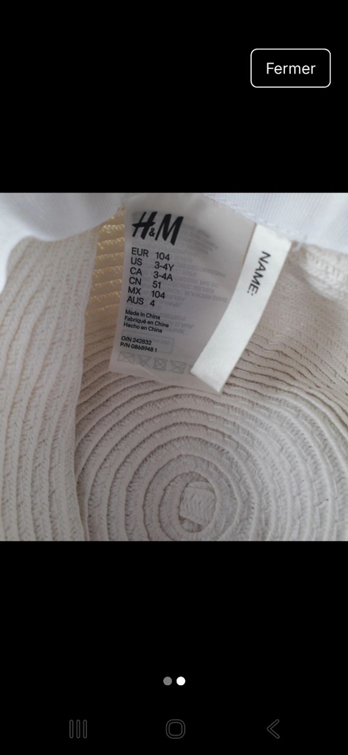 Chapeau filles aille 104  H&M - photo numéro 2