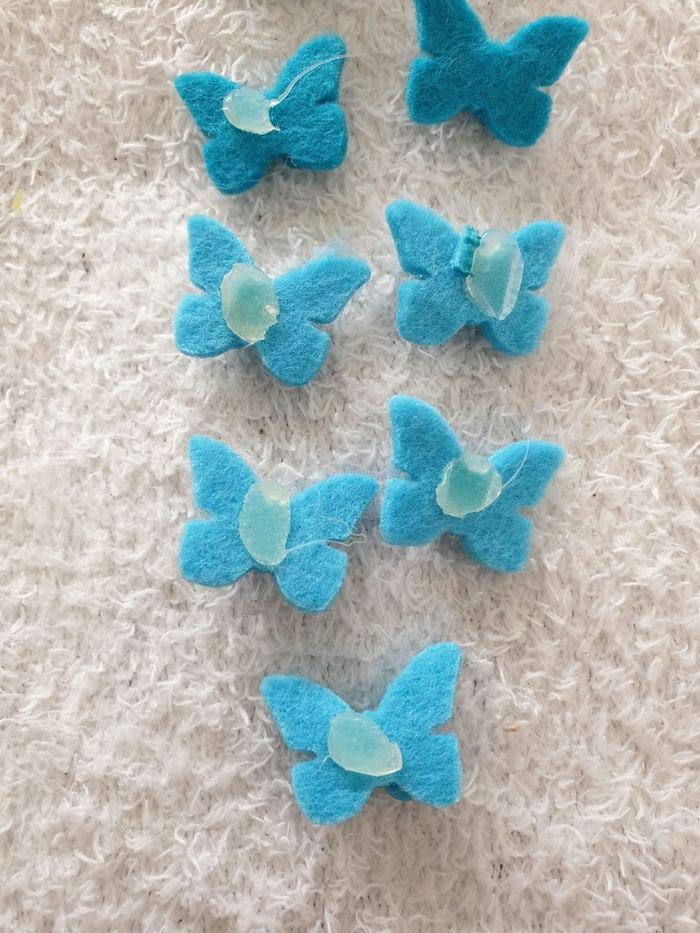 Lot de 9 petits papillons en feutrine - photo numéro 6