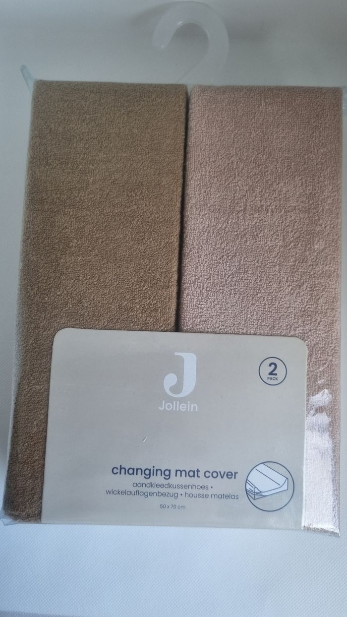 Lot de 2 housses de matelas a langer 50×70cm Jollein neuf - photo numéro 1