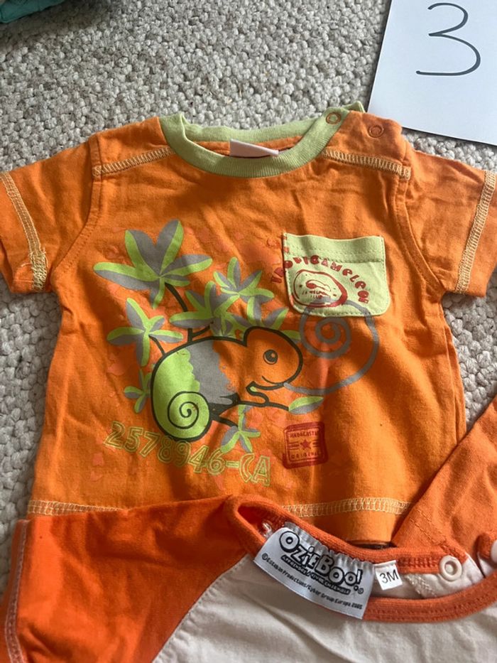 Lot tee shirt orange 3 mois - photo numéro 3