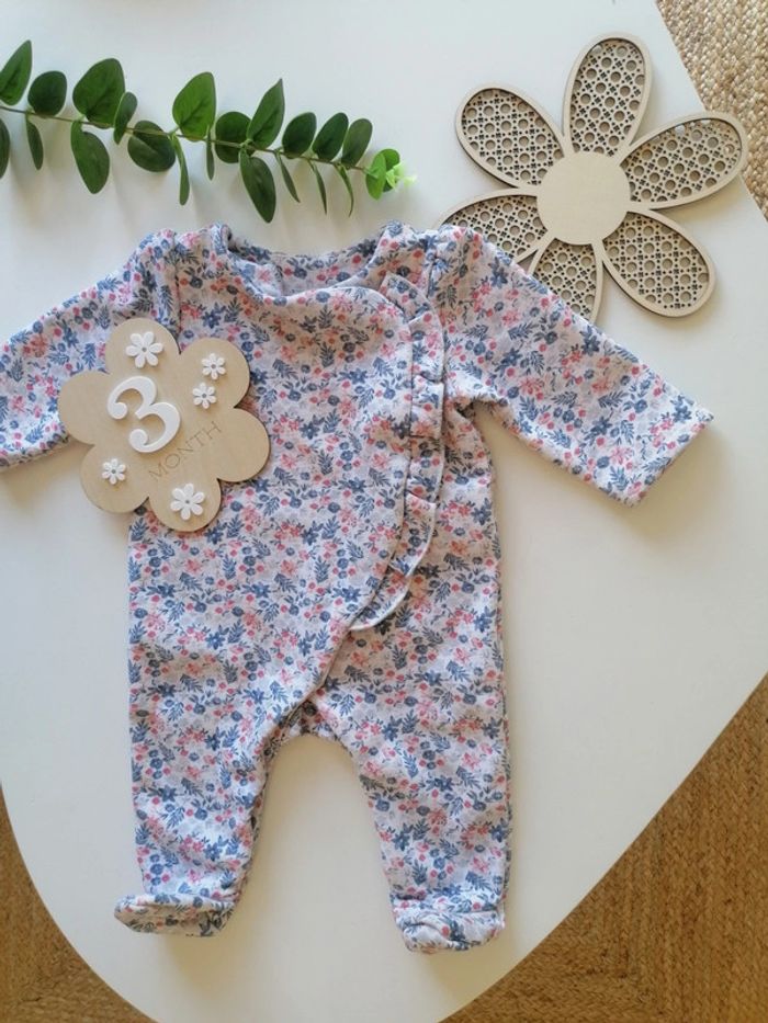 Lot de deux pyjamas fleuris - Tape à l'oeil - 3 mois - photo numéro 4