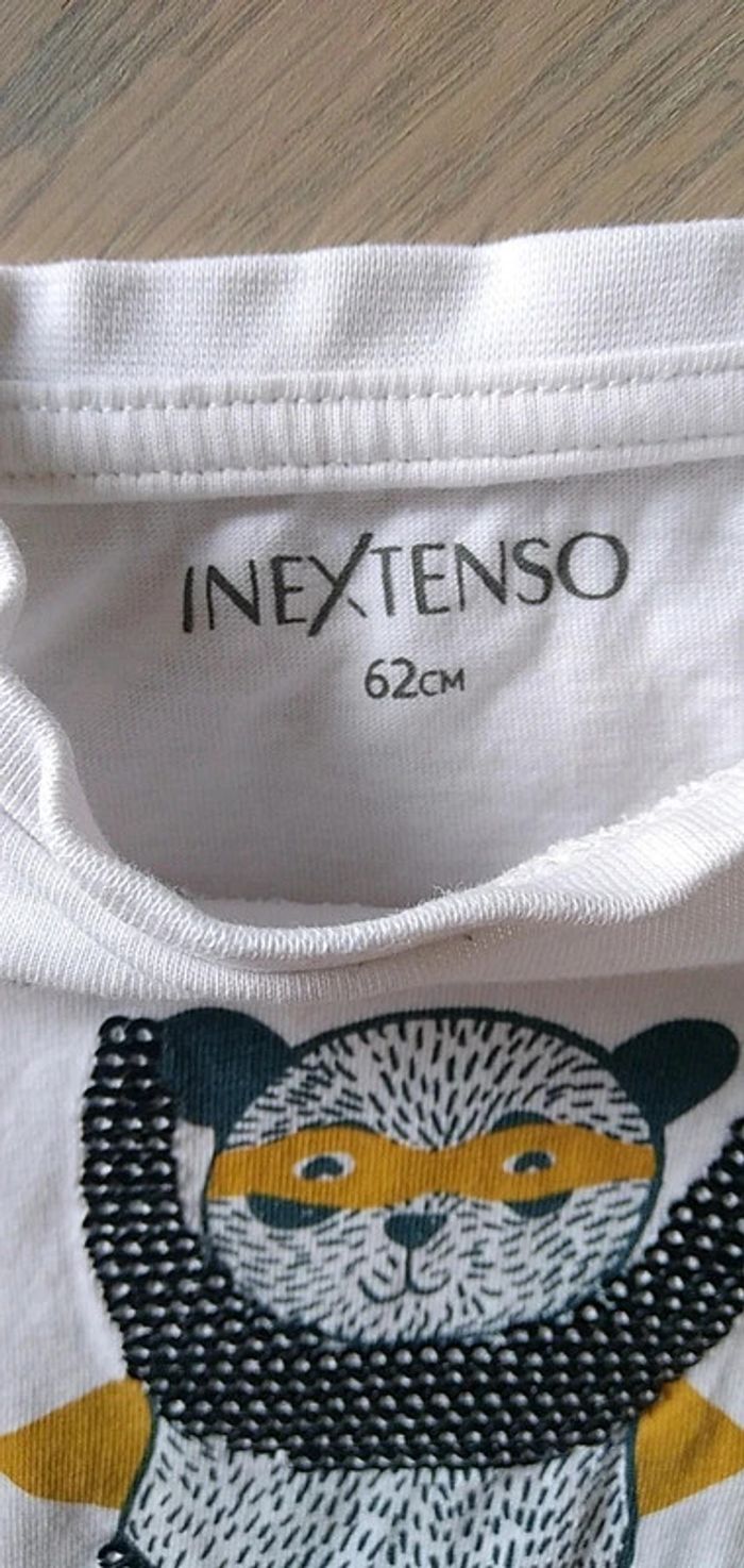 Tee-shirt blanc panda super-héros 3 mois - photo numéro 5