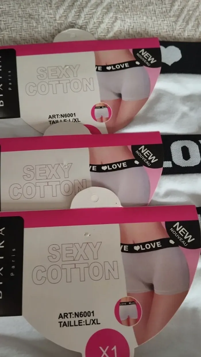 Lot de 3 boxers blanc et noir écriture love femme taille 36/38 - photo numéro 7
