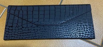 Boite à lunettes pliantes noir crocodile neuve 