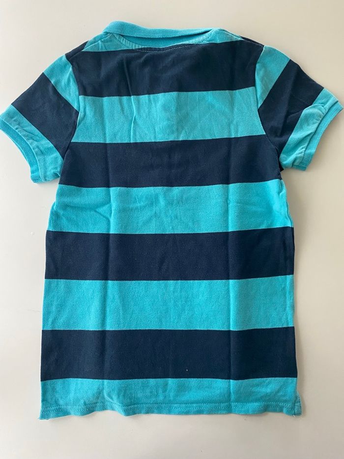 Polo MC rayé bleu 10 ans garcon - photo numéro 2