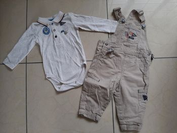 Ensemble salopette + body 12 mois