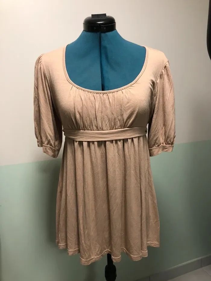 Haut femme taille empire large taille M beige crème - photo numéro 4