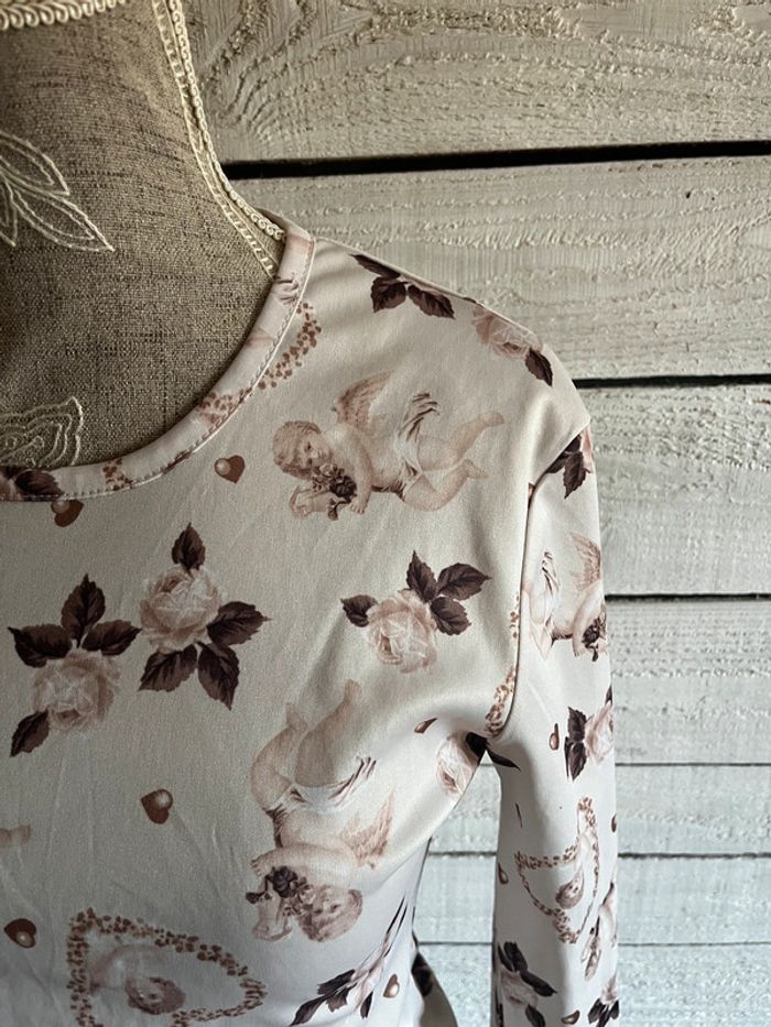 Tee shirt manches longues motifs anges y2k - photo numéro 3