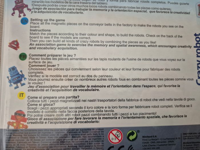 Miniland Crazy Robots 🤖 Jeu Magnétique NEUF - photo numéro 4