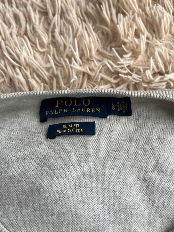 Pull Ralph Lauren Gris coton « L » - photo numéro 3