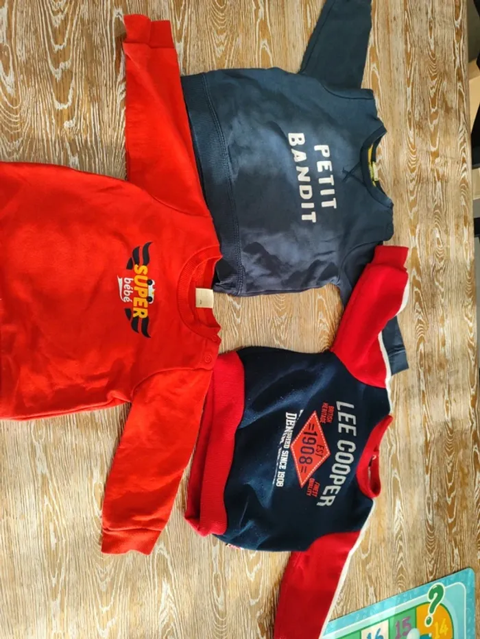 🍁 lot 3 sweats taille 12 mois 🍁