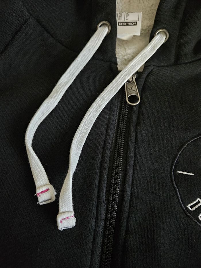 Gilet entièrement fourré à capuche femme - Taille S / 36 - Domyos - Noir et blanc - photo numéro 9