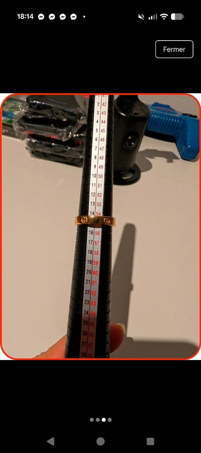 Bague Style "Love" en Titane Doré - Neuve - Taille 55 - photo numéro 4