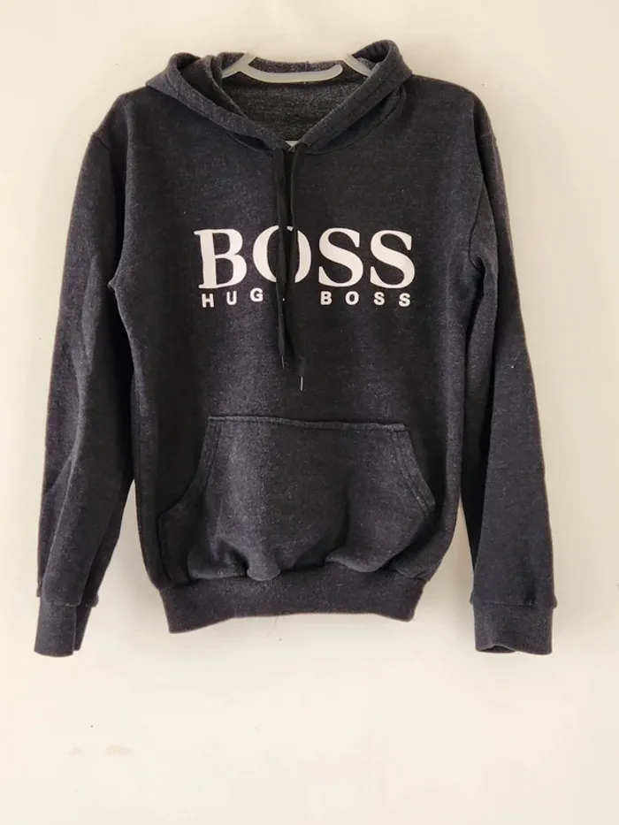 Sweat à capuche noir chiné – Taille S/M
