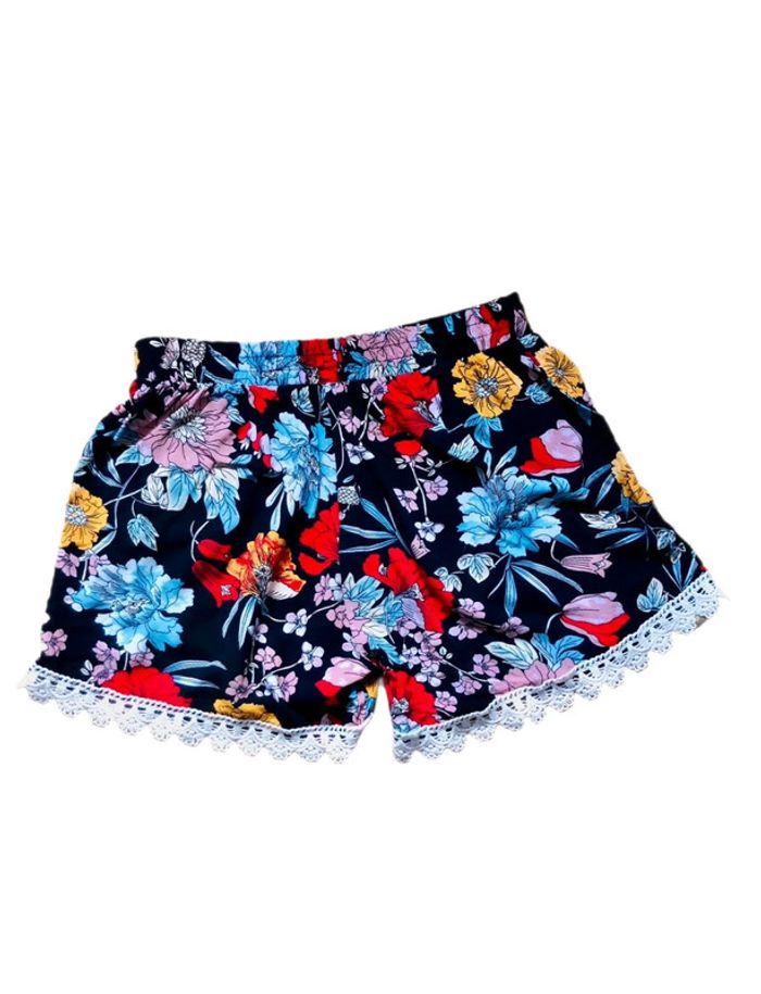 🌸🌿Short estival Fleuri avec dentelle Multicolor floral lace summer shorts🌿🌸 - photo numéro 3
