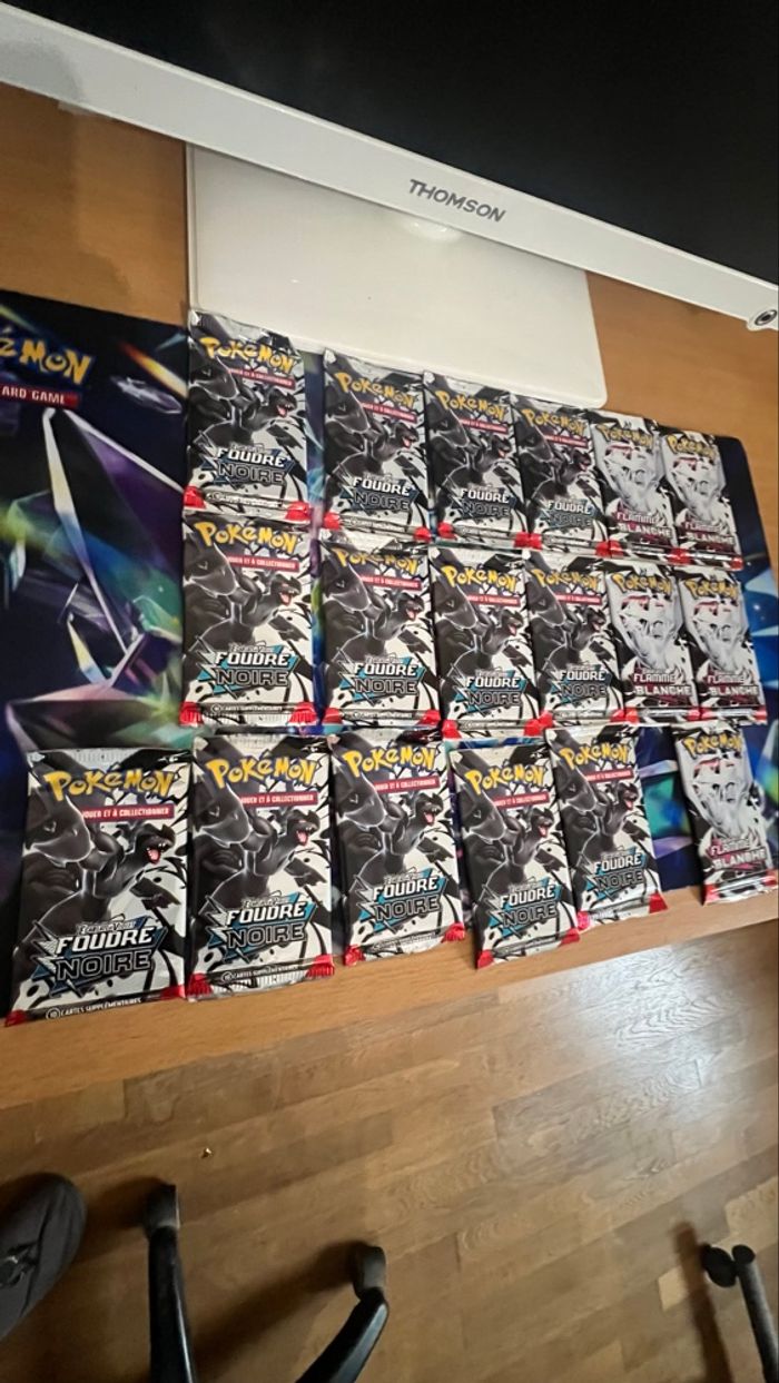 Lot de booster Pokémon ouvert série 10.5 foudre noire et flamme blanche - photo numéro 2